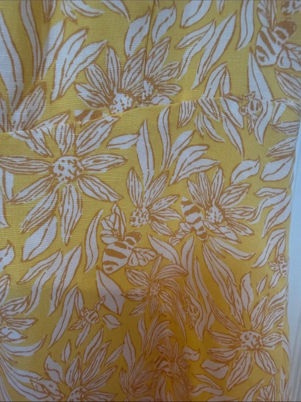 Lilly Pulitzer Yellow Floral V-Neck Tiered Maxi Dress with White Leaf Print